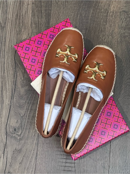 Tory Burch Shoes - Tory Burch Eleanor Espadrille Leather Flat Bourbon Brown!